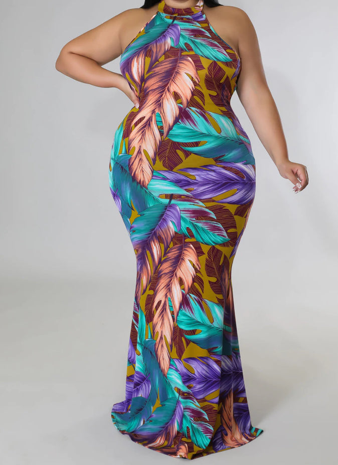 chinese dress ladies Belted Maxi Dress in Yellow Floral Design main image 1