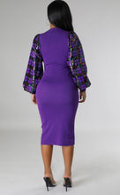 Load image into Gallery viewer, “Raenelle” Sequin Sleeve Dress-Purple
