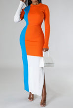 Load image into Gallery viewer, “Tia” Colorblock Sweater Maxi Dress
