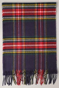 "Tristan" Tartan Scarf- Navy