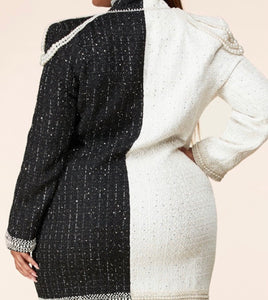 "Adai" Bouclé Pearl Blazer/ Dress