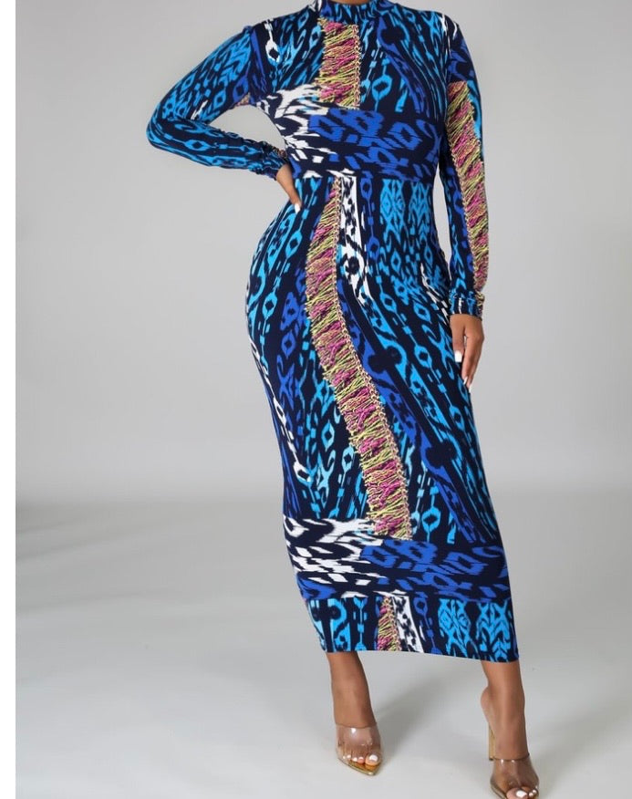 “Jazz” Blue Bodycon Dress