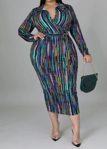 “Sade” Striped Bodycon Dress