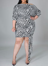 Load image into Gallery viewer, “Cherie&quot;  Zebra Print Dress
