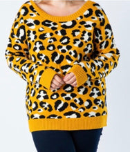 Load image into Gallery viewer, “Ty” Open Back Curvy Leopard Sweater
