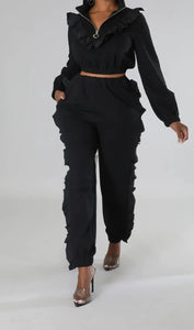 “Deja” Ruffle Track Suit