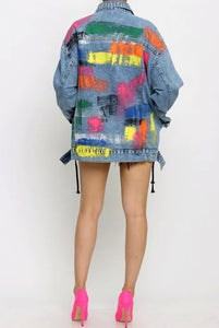 “Bianca” Painted Distressed Jacket- Restocked