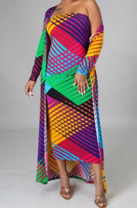 “Jamila” Tube Dress w/ Matching Cardigan