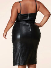 Load image into Gallery viewer, “Boy Byeeee” Vegan Leather Dress
