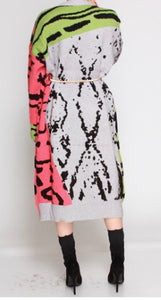 “René” Animal Print Sweater Dress