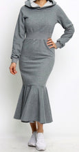 Load image into Gallery viewer, “Jodi” Grey Mermaid Sweatshirt Dress
