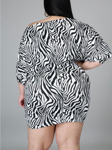 “Cherie"  Zebra Print Dress