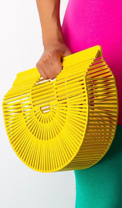 “Barbados” Wooden Bag-Yellow