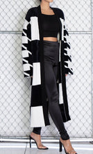 Load image into Gallery viewer, “Jaime” Black &amp; White Cardigan Sweater Coat
