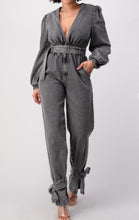 Load image into Gallery viewer, “Kaelynn” Black Denim Jumpsuit
