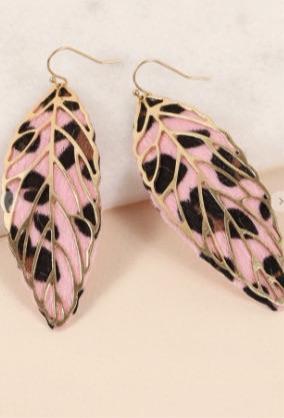 “Kelsey” Leopard Feather Earrings