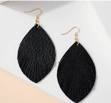 Load image into Gallery viewer, “Lizza” Leatherette Feather Earrings
