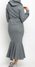 Load image into Gallery viewer, “Jodi” Grey Mermaid Sweatshirt Dress
